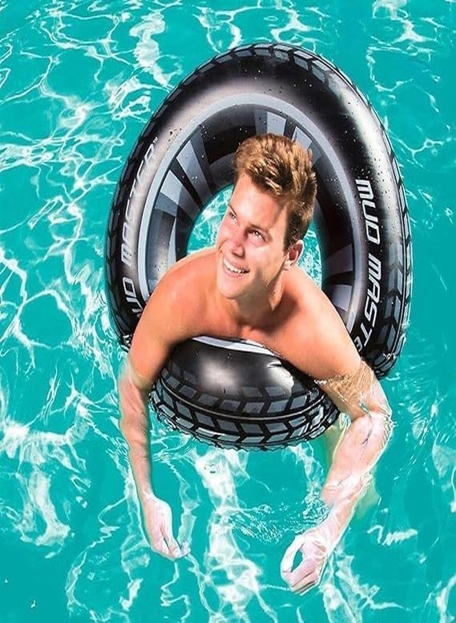 GEUTIERL Inflatable Tyre Design Swimming Ring | Kids & Adults Pool Float Tube | Lightweight Swim Ring for Pool & Beach - Image 4