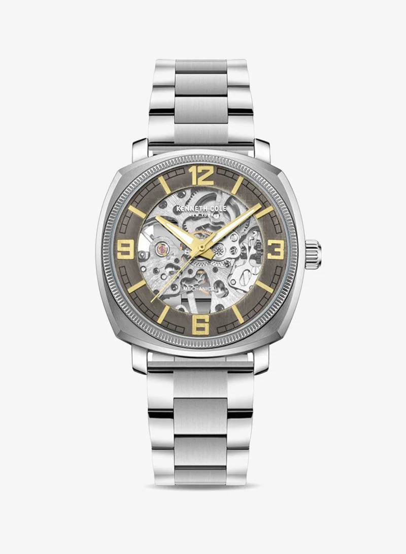 Kenneth Cole New York Kenneth Cole New York 39mm Automatic Men's Watch with Antique Silver Dial & Stainless Steel Bracelet