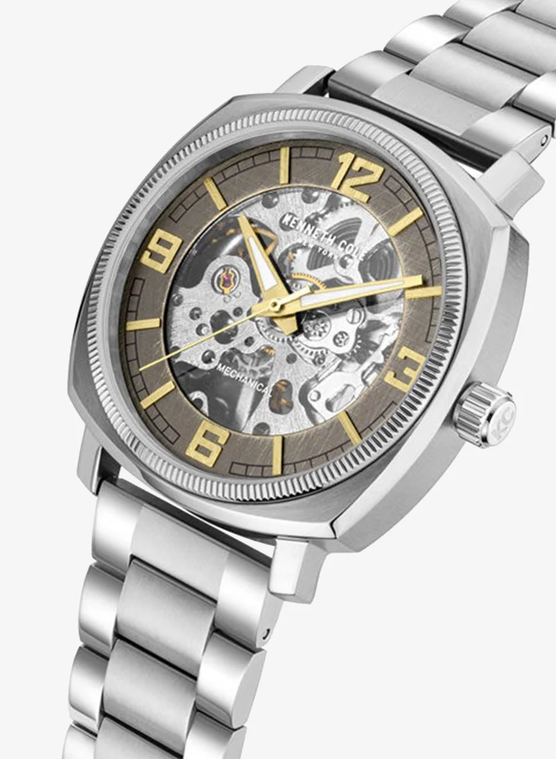Kenneth Cole New York Kenneth Cole New York 39mm Automatic Men's Watch with Antique Silver Dial & Stainless Steel Bracelet