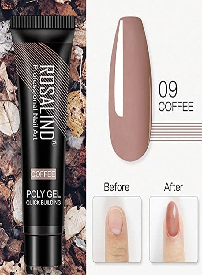 روزاليند طلاء أظافر روزاليند، جل بناء متعدد الاستخدامات لتطويل الأظافر، جل للأصابع، جل أكريليك للأشعة فوق البنفسجية، جل بناء الأظافر، جل بناء الأظافر الصناعية، جل بولي للأظافر (RL-15ml-09-Coffee) - Image 3