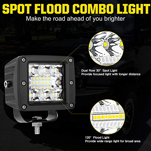 AAIWA 3 Inch LED Cube Light Bar 36W Spot Flood Combo Off Road Lights for Truck Pickup RZR ATV UTE UTV - Image 5