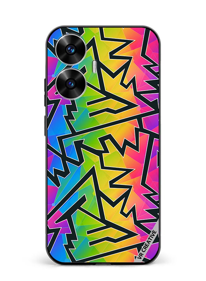 VR CREATIVE Protective Case Cover For Realme C55 Geometric Design Multicolour - Image 1