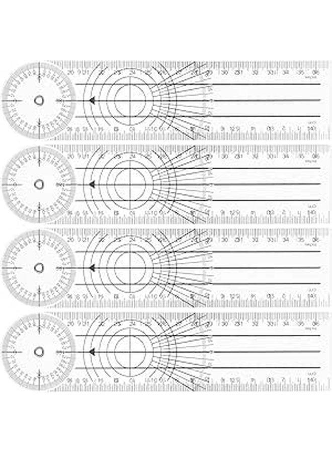 4 Pieces Plastic Folding Goniometer Protractor 8 Inch Angle Measurement Tool Metric Scale - Image 1