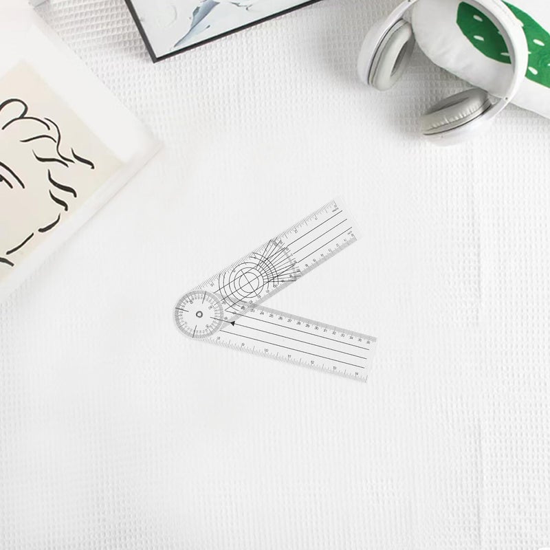 4 Pieces Plastic Folding Goniometer Protractor 8 Inch Angle Measurement Tool Metric Scale - Image 5
