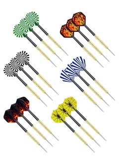 SANMUGEED 18-Pack Professional Steel Tip Darts Set with Detachable Stainless Steel Tips & 6 Color Teams for Sports Training and Family Games  - Image 2