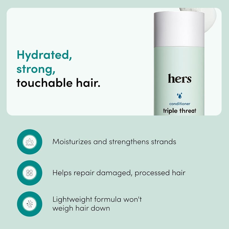 HIMS & HERS hers Triple Threat Conditioner Argan Oil Napa Rose 2 Pack 64 Fl Oz - Image 2