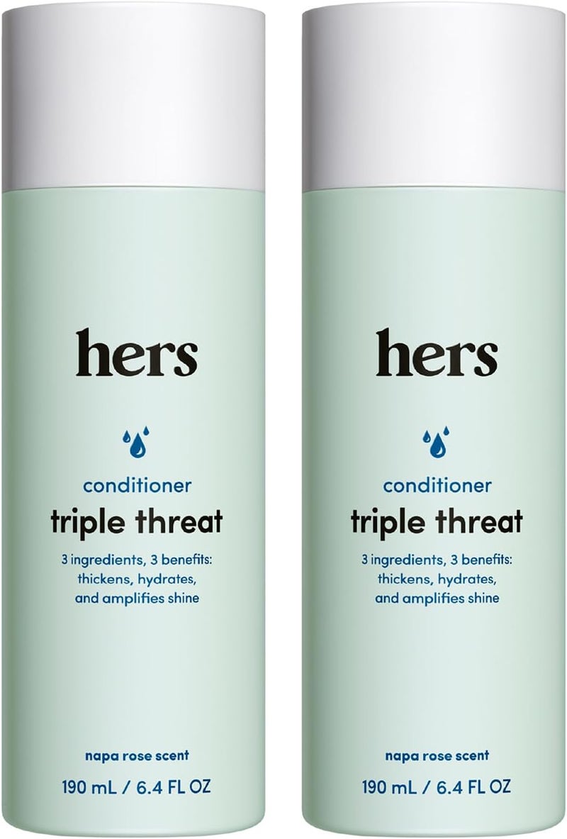 HIMS & HERS hers Triple Threat Conditioner Argan Oil Napa Rose 2 Pack 64 Fl Oz - Image 1