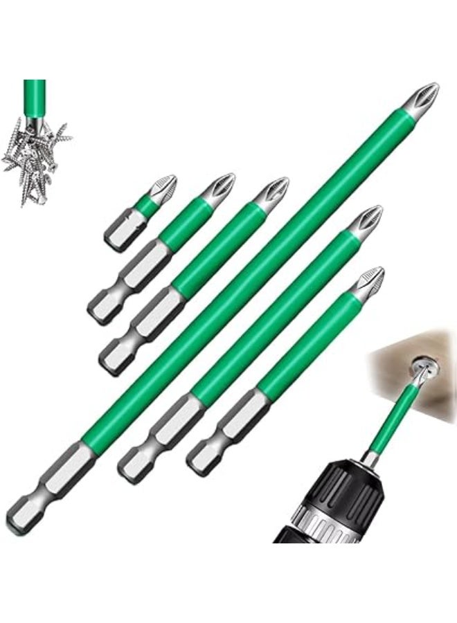 Magnetic Screwdriver Drill Bit Set,  Durable Anti-Shock Impact Driver Bits for DIY & Professional Use, Strong Magnetism for Precise Fastening (6Pcs, 25-150mm) - Image 1