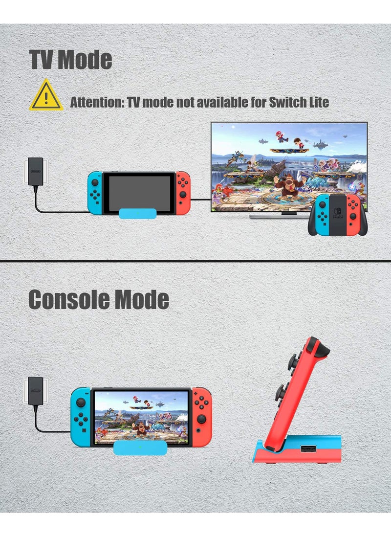 SYOSI - Docking Station for Nintendo Switch, Charging Dock 4K HDMI TV Adapter Charger Set Good Replacement Compatible with Nintendo Switch Dock (Blue) - Image 1