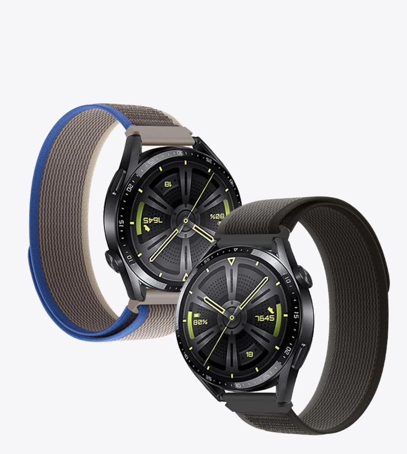 دادو حزام نايلون دائري مقاس 22 مم من متوافق مع HUAWEI GT2 | GT2 PRO | GT3 | GT3 PRO | GT Runner، وساعة SAMSUNG Watch 3 45 مم | Galaxy Gear S3 46 مم، و AMIZFIT GTR2 | GTR3 | GTR4 - Image 3