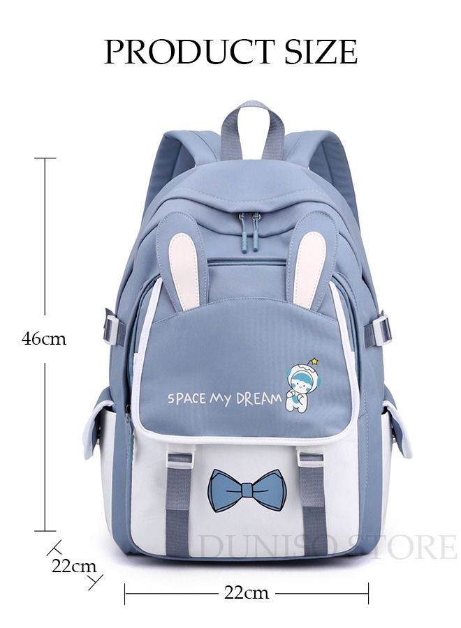 DUNISO Girl's School Backpack with Pencil Case Waterproof Book Bag with Compartments for Teen Girl Kid Students Elementary School Kids' School Bag With Large Capacity - Image 3