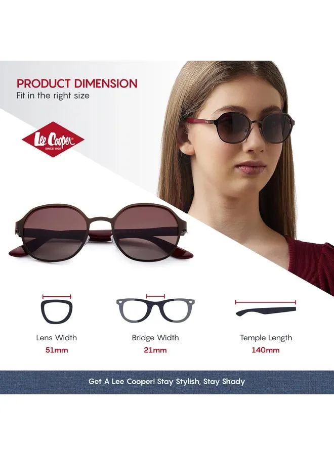 Lee Cooper Polarized Sunglasses Matte Brown Frame Gradient Brown Mirror Lens 51mm  - LC1211C02