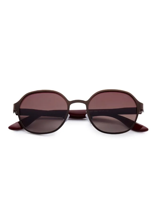 Lee Cooper Polarized Sunglasses Matte Brown Frame Gradient Brown Mirror Lens 51mm  - LC1211C02