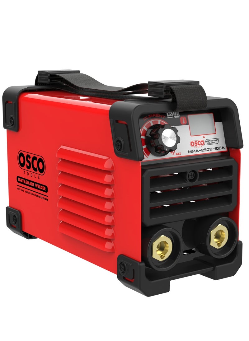OSCO-TOOLS Osco Welding Machine MMA-250S-100A, 250 Amp Welding Machine with Electrode Holder, Ground Clamp, Mask, Brush, Welding Rods  - Image 1