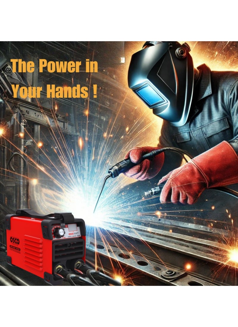 OSCO-TOOLS Osco Welding Machine MMA-250S-100A, 250 Amp Welding Machine with Electrode Holder, Ground Clamp, Mask, Brush, Welding Rods  - Image 3