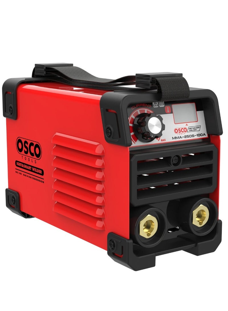 OSCO-TOOLS Osco Welding Machine MMA-250S-100A, 250 Amp Welding Machine with Electrode Holder, Ground Clamp, Mask, Brush, Welding Rods - Image 2
