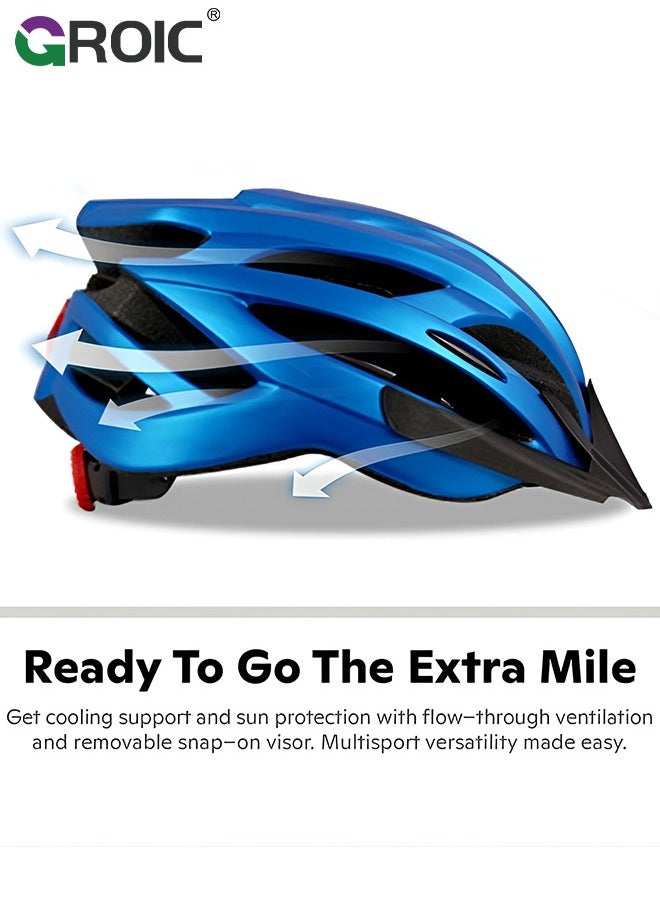GROIC - Bike Helmet, Bicycle Helmet for Men Women with Detachable Sun Visor Quick Release Strap Cycling Helmet Microshell Design Adjustable Size,Safety Protection Equipment - Image 1
