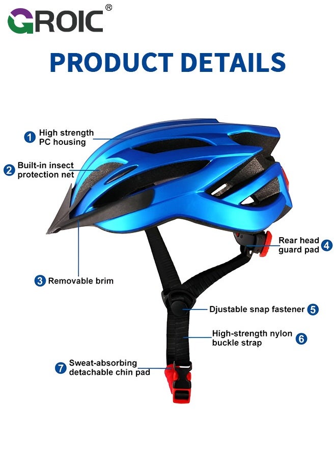 GROIC - Bike Helmet, Bicycle Helmet for Men Women with Detachable Sun Visor Quick Release Strap Cycling Helmet Microshell Design Adjustable Size,Safety Protection Equipment - Image 1