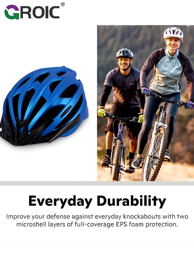 GROIC - Bike Helmet, Bicycle Helmet for Men Women with Detachable Sun Visor Quick Release Strap Cycling Helmet Microshell Design Adjustable Size,Safety Protection Equipment - Image 1