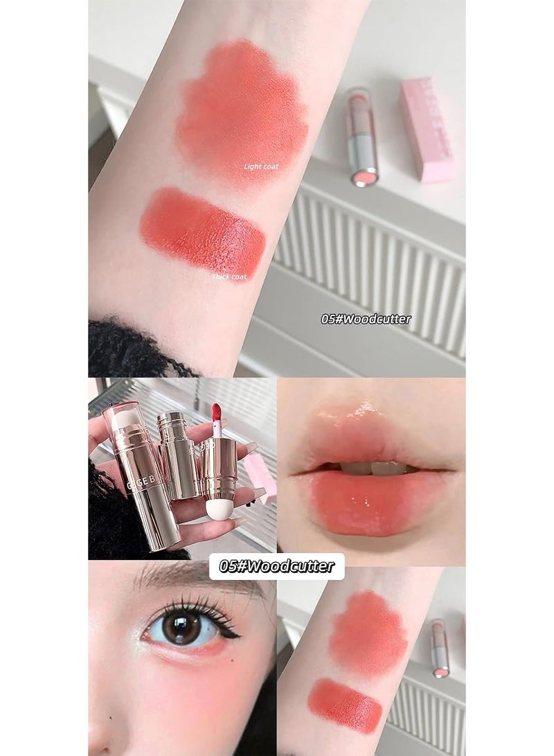 Gege Bear Lip And Cheek Multi-Purpose Cream | 2 in 1 Lip Gloss and Blush | Rose Gold Dual-Ended Applicator | Non-Sticky Glossy Finish | Long-Lasting Waterproof Moisturizing Formula | Light Pink Lipsticks and Nude Dream Collection | Perfect Combo Blusher And Lipgloss for Women (05# Woodcutter, 6g) - Image 4