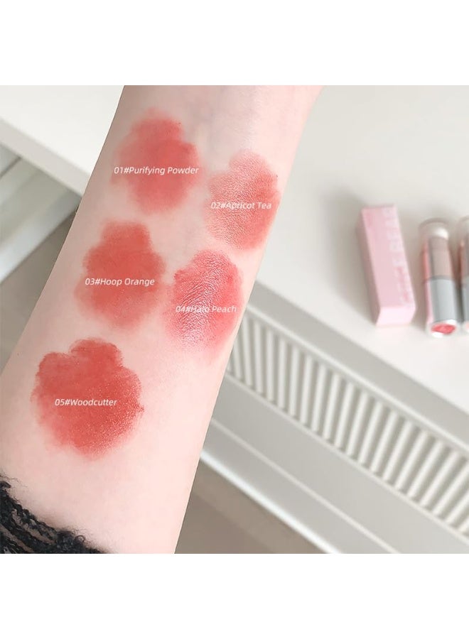 Gege Bear Lip And Cheek Multi-Purpose Cream | 2 in 1 Lip Gloss and Blush | Rose Gold Dual-Ended Applicator | Non-Sticky Glossy Finish | Long-Lasting Waterproof Moisturizing Formula | Light Pink Lipsticks and Nude Dream Collection | Perfect Combo Blusher And Lipgloss for Women (05# Woodcutter, 6g) - Image 3