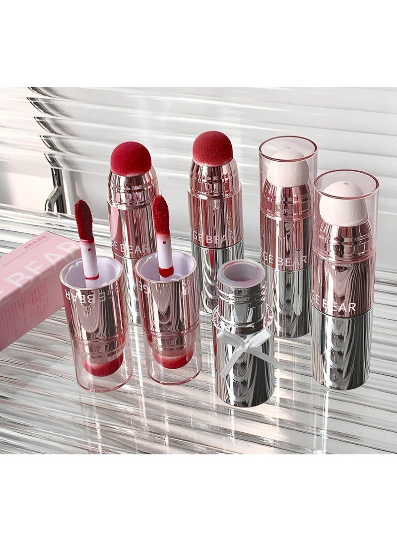 Gege Bear Lip And Cheek Multi-Purpose Cream | 2 in 1 Lip Gloss and Blush | Rose Gold Dual-Ended Applicator | Non-Sticky Glossy Finish | Long-Lasting Waterproof Moisturizing Formula | Light Pink Lipsticks and Nude Dream Collection | Perfect Combo Blusher And Lipgloss for Women (05# Woodcutter, 6g) - Image 1
