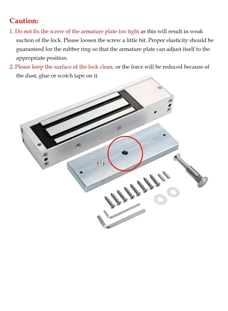 Electric Magnetic Lock 500KG 1200LBS Holding Force Electromagnet Lock 12V Fail Safe NC Mode Single Door for Access Control System - Image 5
