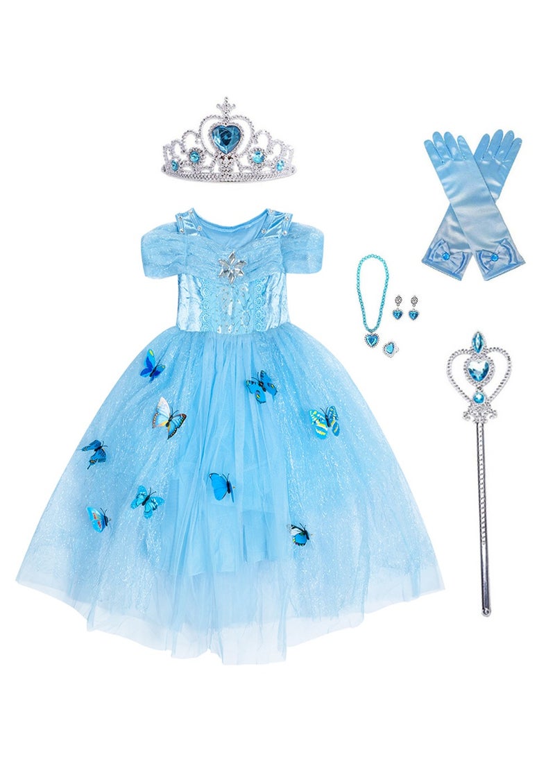 Beauenty Adorable Princess Dress Aisha Dress Cosplay Fancy Party Performance Costume Butterfly Style Saree Costume Set with Accessory Kit - Image 2