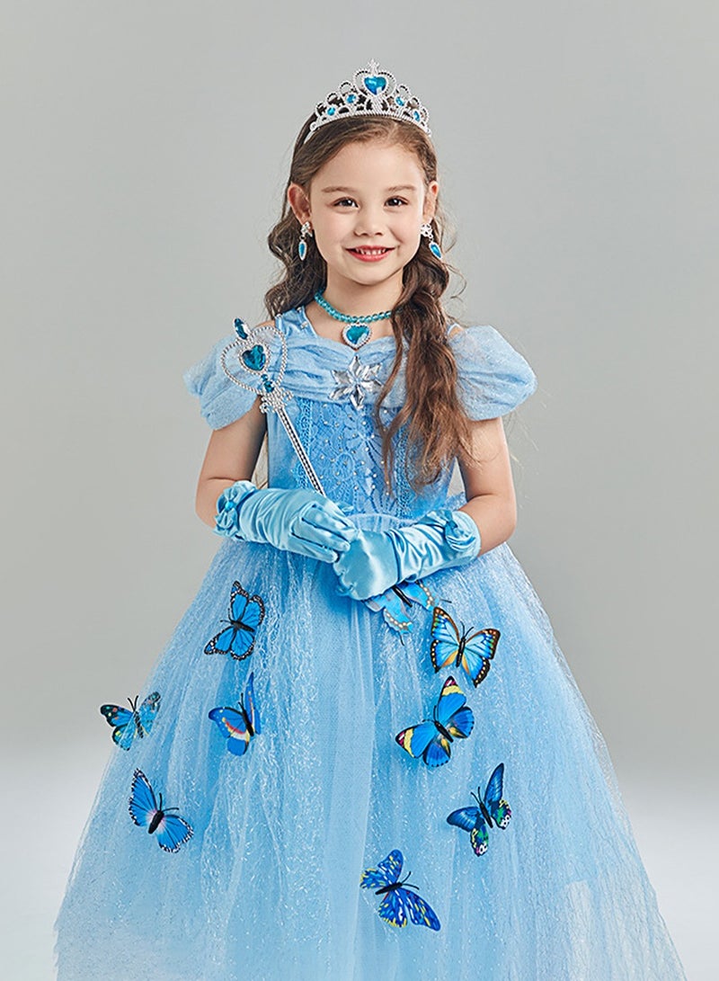 Beauenty Adorable Princess Dress Aisha Dress Cosplay Fancy Party Performance Costume Butterfly Style Saree Costume Set with Accessory Kit - Image 1