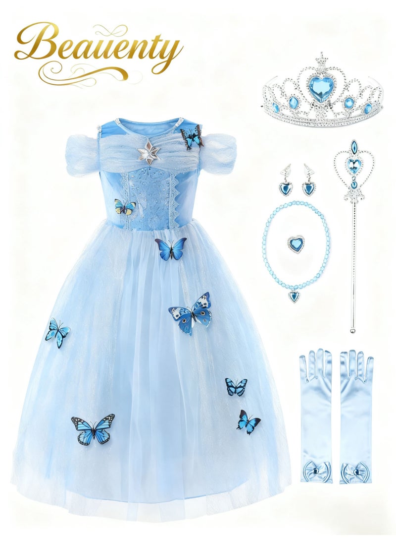 Beauenty Adorable Princess Dress Aisha Dress Cosplay Fancy Party Performance Costume Butterfly Style Saree Costume Set with Accessory Kit - Image 1