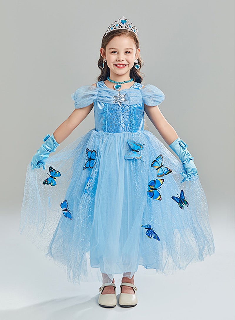 Beauenty Adorable Princess Dress Aisha Dress Cosplay Fancy Party Performance Costume Butterfly Style Saree Costume Set with Accessory Kit - Image 4