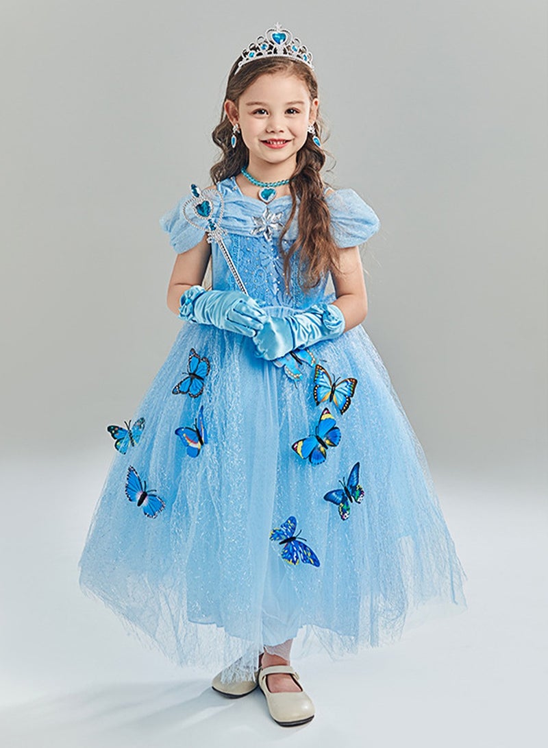 Beauenty Adorable Princess Dress Aisha Dress Cosplay Fancy Party Performance Costume Butterfly Style Saree Costume Set with Accessory Kit - Image 5