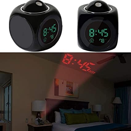 KIDINGTON Plastic Abstract 4 in 1 LCD Time Display Alarm Time Projection LED Backlight Talking Clock - Image 4