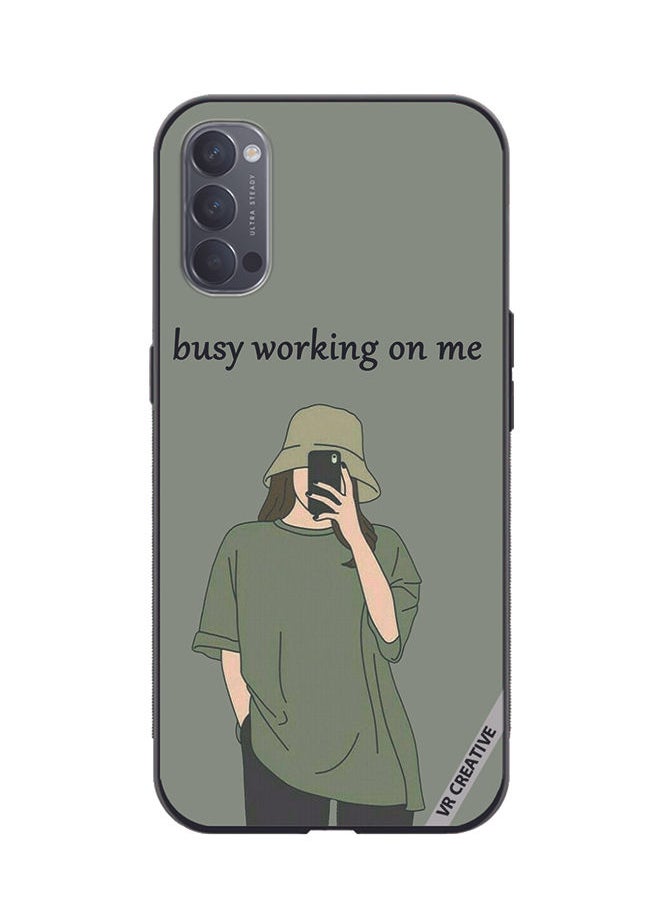 VR CREATIVE - Protective Case Cover For Oppo Reno4 Pro 5G Busy Working On Me Design Multicolour - Image 1