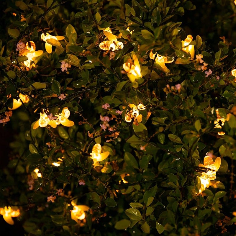 Brightown Solar Garden String Lights 9.5M/31FT 50 LED Bee Outdoor Fairy String Lights with 8 Modes, Waterproof Honey Bee Lights for Flower Fence, Yard, Summer Party, Wedding, Warm White 【Energy Class A++】 - Image 5