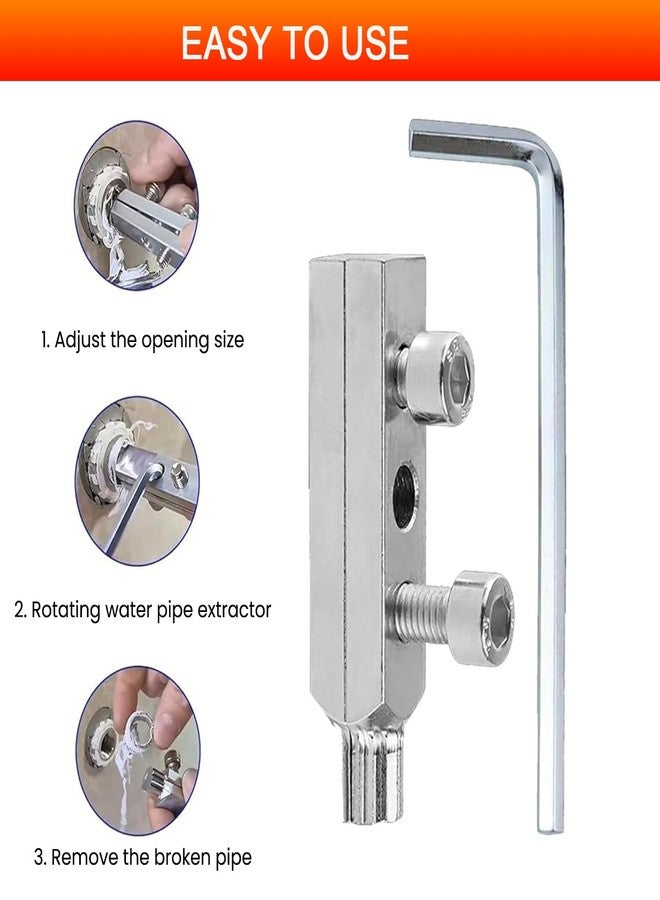 Serplex® Adjustable Broken Valve Extractor for Faucet Angle Valves, Dual Screw Universal Removal Tool for 1/2" & 3/4" Stripped Threads, Easy Out Bolt Extractor Kit Broken Screw Removal Tool - Image 4