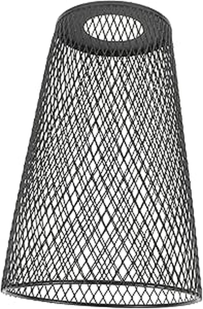 Vintage Iron Mesh Pendant Light Shade Hollow Carved Matte Black For Dining Room - Image 1