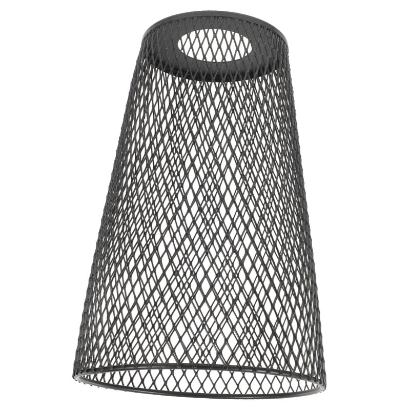 Vintage Iron Mesh Pendant Light Shade Hollow Carved Matte Black For Dining Room - Image 2