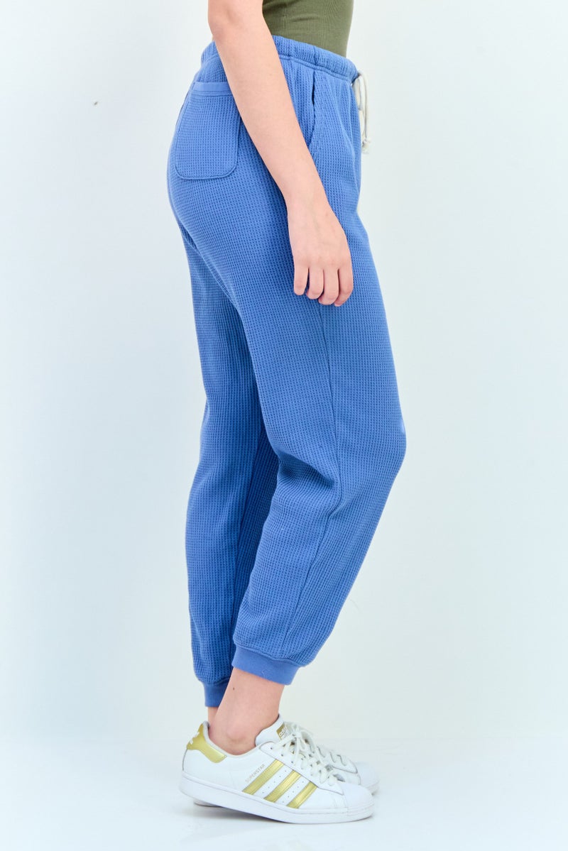 Aerie Women Regular Fit Textured Joggers Pants, Slate Blue  - Image 2