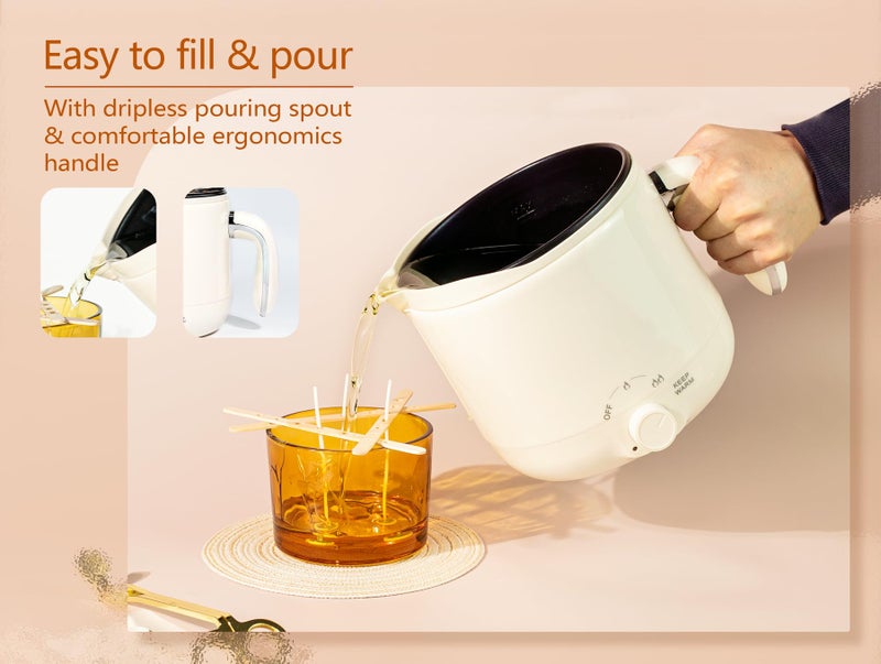 Aroparc Electric Wax Melting Pot, 60oz/1.8L Wax Melter for Candle Making with Spout for Soap Making Pouring Pitcher Non-Stick Easy to Clean & Keep Warm - Image 5