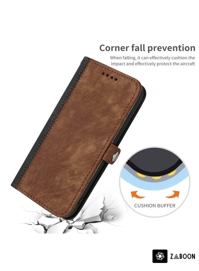 Zaboon Protective Case For iPhone 12 mini Side Buckle Double Fold Hand Strap Leather - Image 4