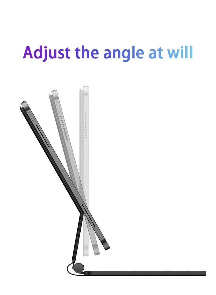 Yaqeen Magic Keyboard For iPad 11th Generation Case and And iPad 10th (A16 2025 11 inch), iPad keyboard cover Built-In Pen Slot Flip-Top Smart Wake-Up- Black - Image 5