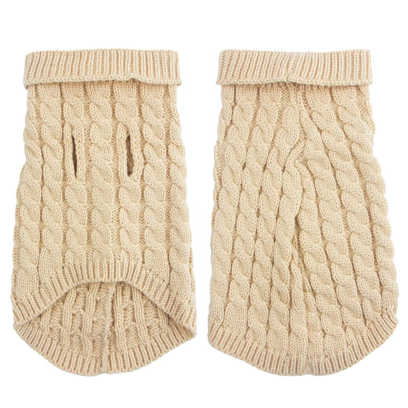 krastmon Dog Sweater, Khaki S Pullover Sweater, Turtleneck Knitwear, Puppy Outfits for Small and Medium Dogs, Warm Clothes for Bulldog, Poodle, Yorkshire etc. - Image 2