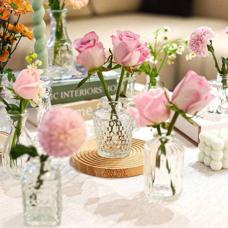Arme Glass Bud Vase Set of 32 Pcsï¼ŒSmall Glass Vases for Flowersï¼ŒClear Bud Vases in Bulkï¼ŒVintage Vases for Centerpiecesï¼ŒSmall Glass Bud Vase for Rustic Wedding Decorationsï¼ŒHome Table Flower DÃ©cor - Image 5
