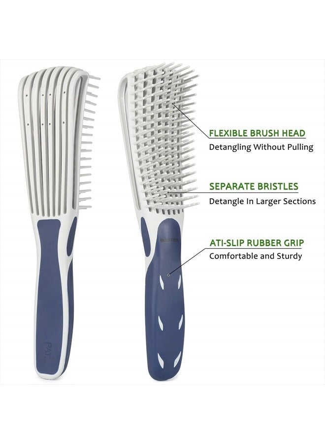 BESTOOL Detangling Brush for Curly and Natural Black Hair, Afro 3/4abc Texture, Faster and Easier Detangling of Wet or Dry Hair with No Pain (Blue) - Image 2