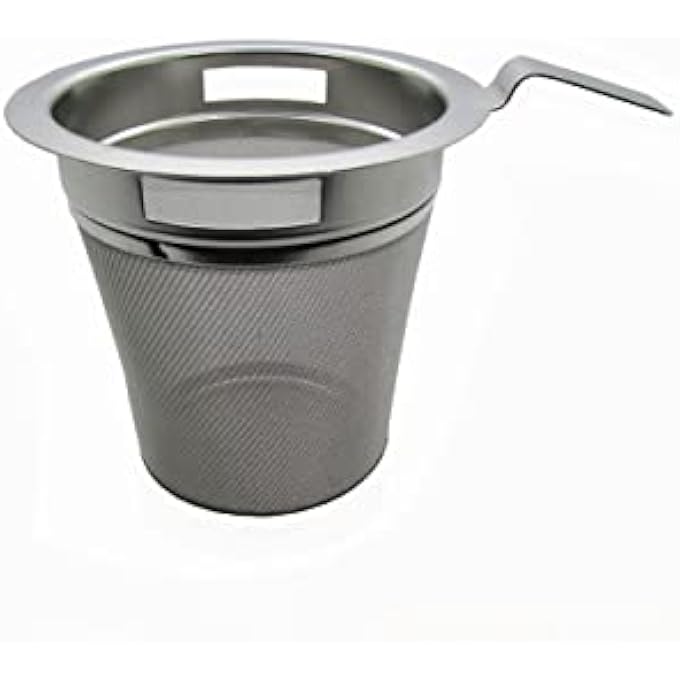 تيلاند فلتر شبكي متين من الفولاذ المقاوم للصدأ مع فتحة بحجم مثالي مناسب لأي إبريق شاي وأكواب وأكواب لنقع أوراق الشاي الأخضر والأسود العشبية أولونغ السائبة 7 × 55 سم