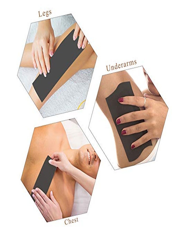 MBW Hair Removal Waxing Strips Easy & Safe Wax Strips Paper Non woven Wax Strip Patta for Face, Legs, Underarms, Facial Eyebrow (105 Piece, Black) - Image 3