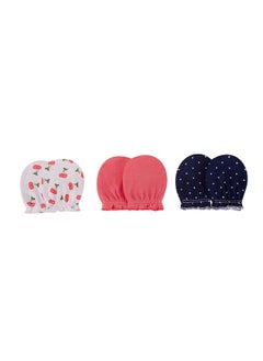 hudson baby 3 Piece Headband And 3 Piece Scratch Mitten Set Cherries  - Image 4
