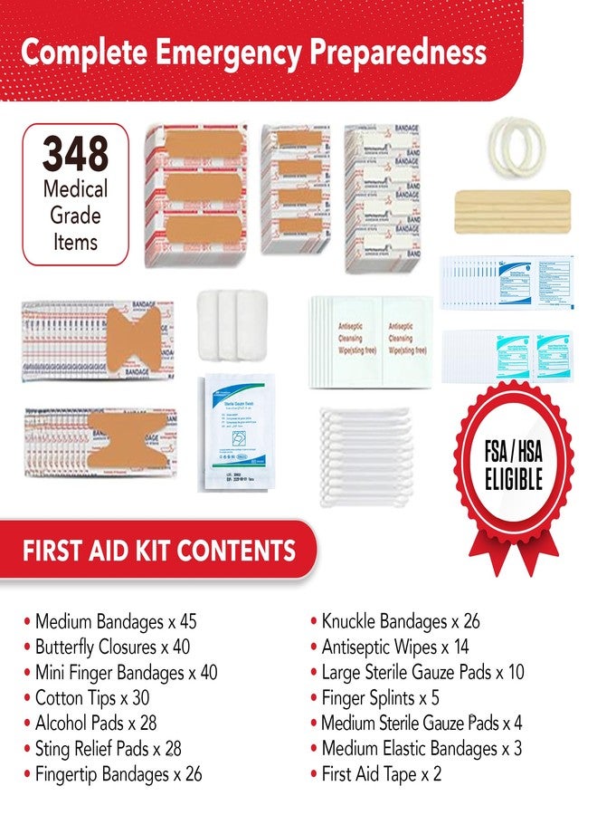 Swiss Safe 200-Piece Professional First Aid Kit for Home, Car or Work : Plus Emergency Medical Supplies for Camping, Hunting, Outdoor Hiking Survival, Includes Adhesive Tape - Image 2