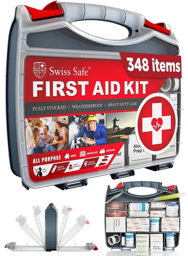 Swiss Safe 200-Piece Professional First Aid Kit for Home, Car or Work : Plus Emergency Medical Supplies for Camping, Hunting, Outdoor Hiking Survival, Includes Adhesive Tape - Image 1